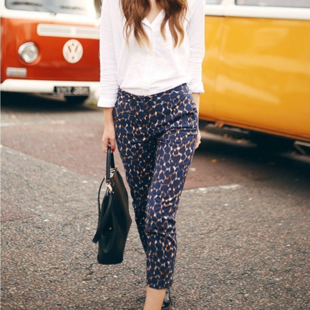 Boden Leopard Print Bistro Crop Pants